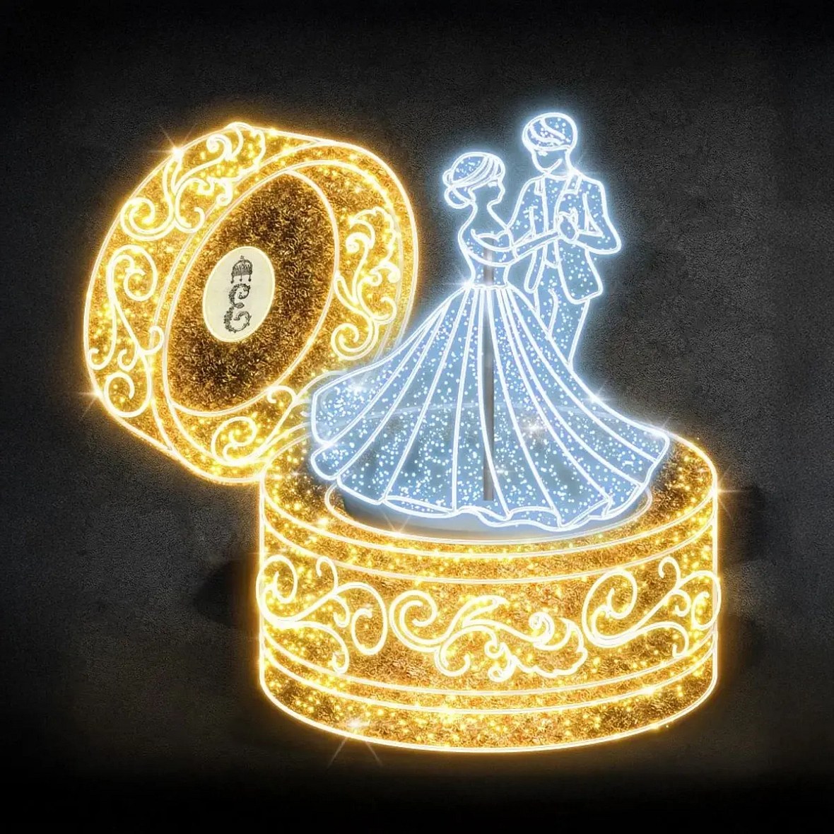 Boîte à lumière 3D LED, 250 cm, blanc chaud et glacé, 36 V, 255 W, composée de 6 pièces
