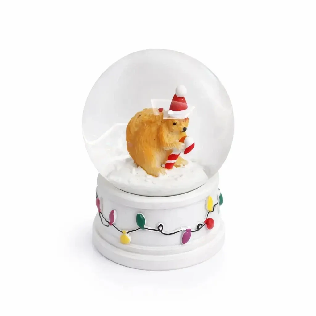 Bonhomme de neige de Noël avec écureuil 4,8 × 6,2 × 4,8 cm, debout
