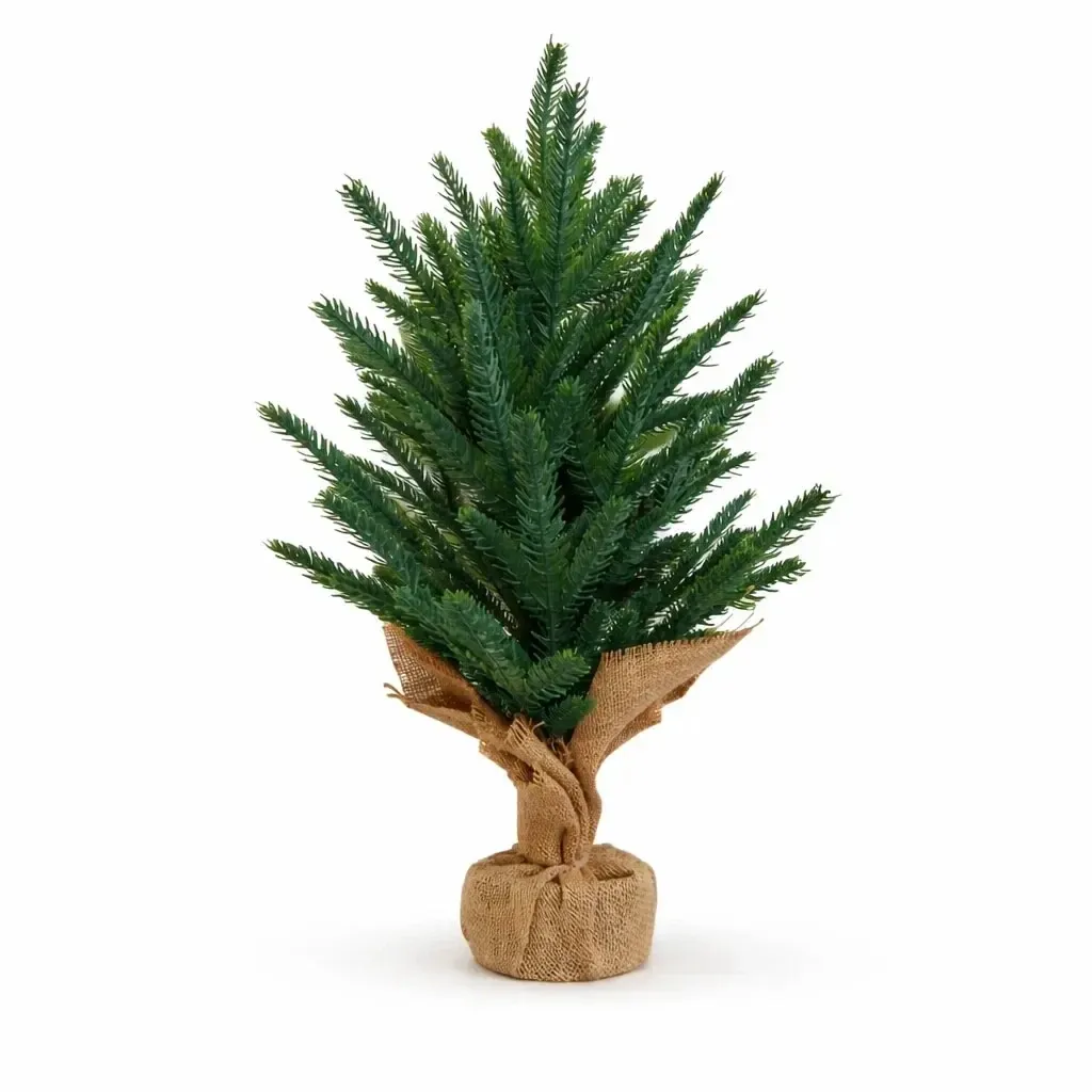 Arbre de Noël artificiel avec aiguilles de pin 57 cm, plastique et métal, IP20 pour l'intérieur