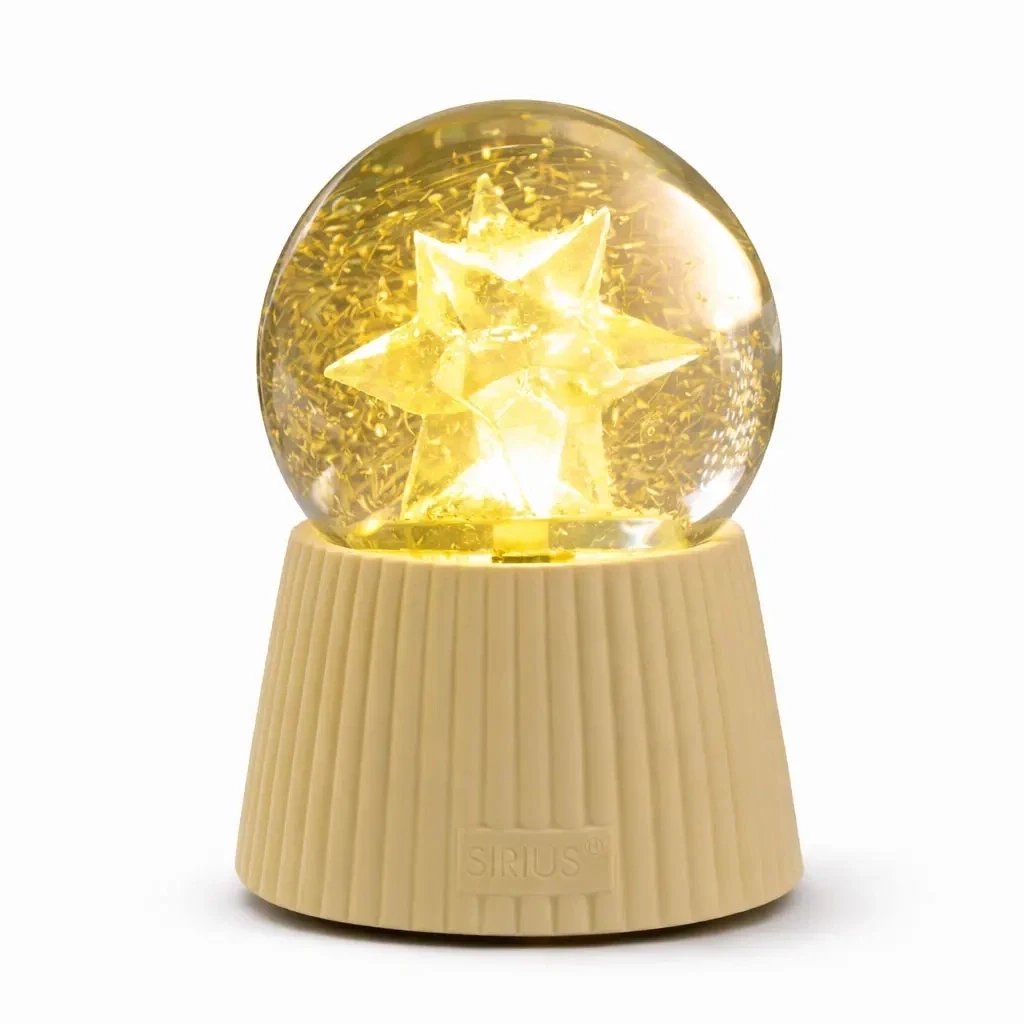 Téléchargé Boule lumineuse LED bonhomme de neige, 10 × 14,5 cm, étoile
