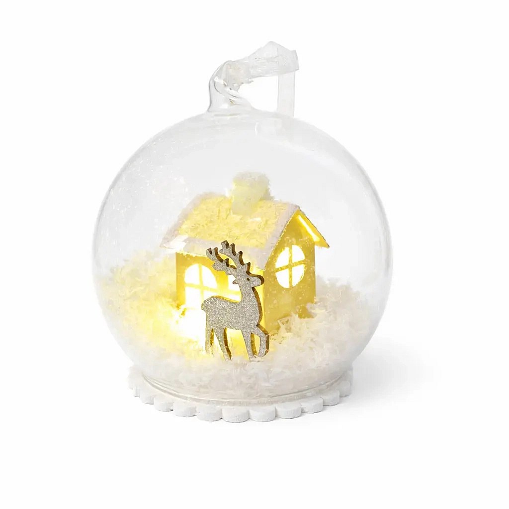 Boule lumineuse LED 10 cm, blanc chaud, pile LR41, intérieur