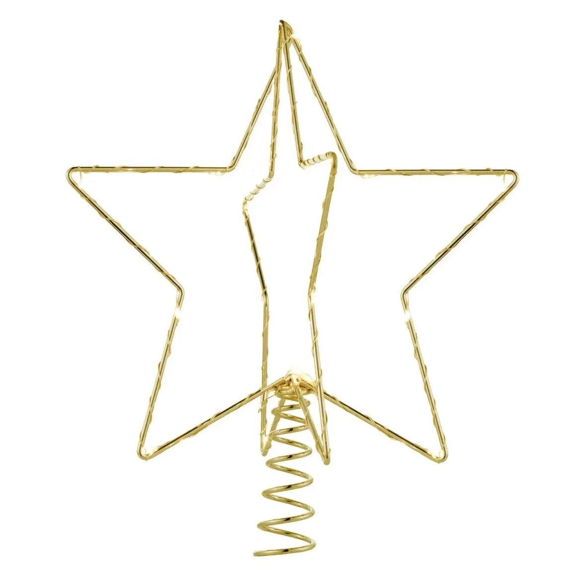 Étoile d'arbre LED 25 cm, métal, doré