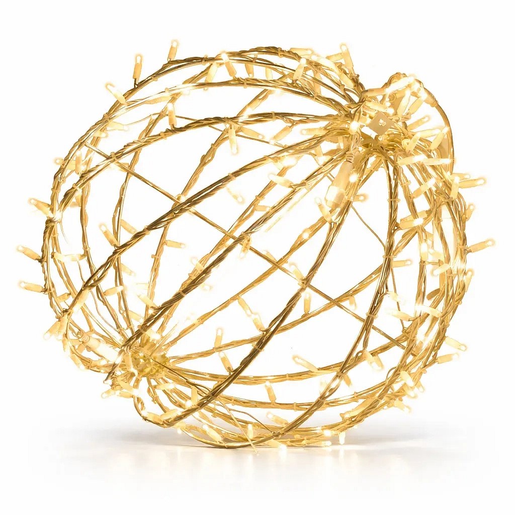 3D LED Garden Light Ball, 40 cm de diamètre, blanc chaud, câble blanc, IP67, aluminium, Easy fix - retiré