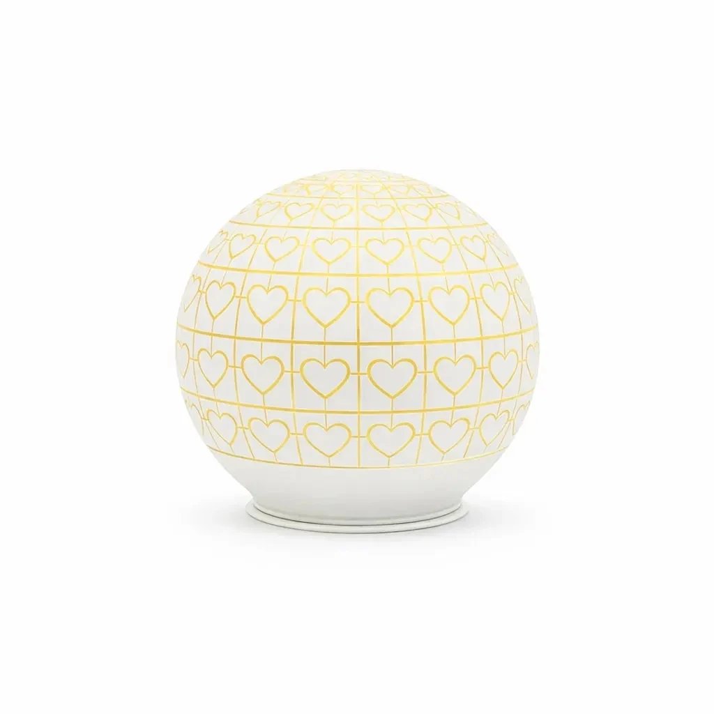 Téléchargé - Boule lumineuse 3D LED, verre, décor de coeur, 12cm, intérieur