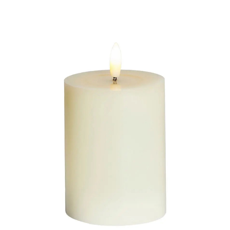 Bougie LED à piles Sille Ivory, Ø 7,5 × 10 cm, blanc, 2× AA