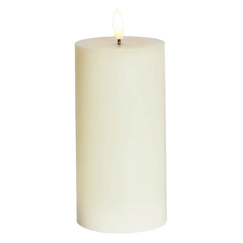 Bougie LED à piles Sille Ivory, Ø 7,5 × 15 cm, blanc, 2× AA