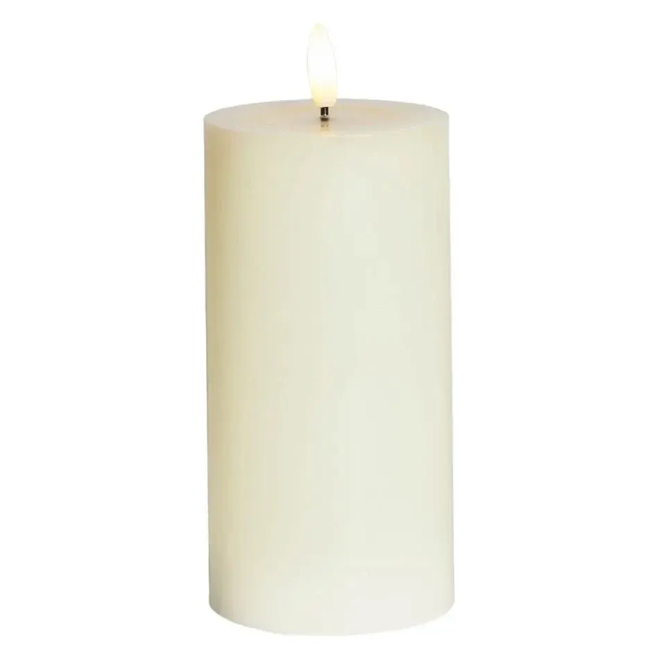 Bougie LED à piles Sille Ivory, Ø 7,5 × 15 cm, blanc, 2× AA