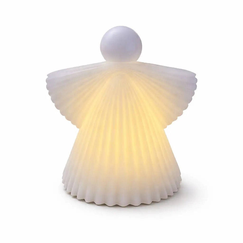 Bougie LED Angel en cire véritable, fonctionne à piles, 11,2 × 12,5 cm, blanc, 2× AA
