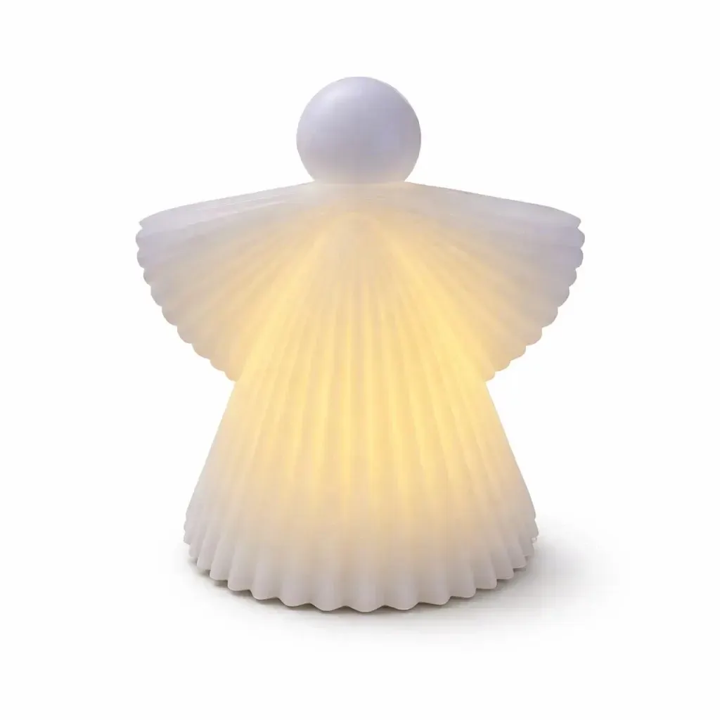 Bougie LED Angel en cire véritable, fonctionne à piles, 11,2 × 12,5 cm, blanc, 2× AA