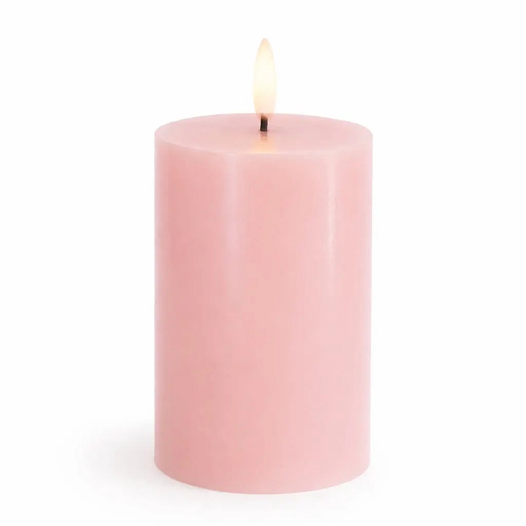 Bougie LED à piles Sille, rose clair, Ø 7,5 × 12,5 cm