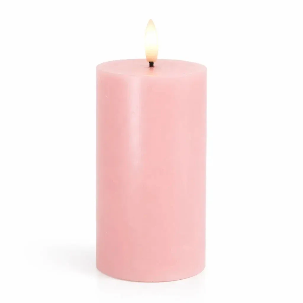 Bougie LED à piles Sille, rose clair, Ø 7,5 × 15 cm