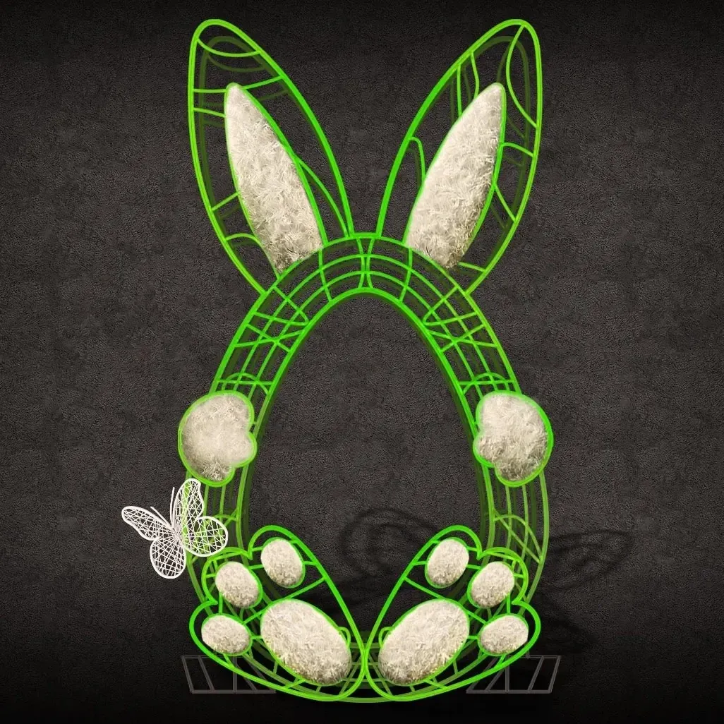 Lapin de Pâques 3D Photopoint, 170 × 300 cm, non illuminé
