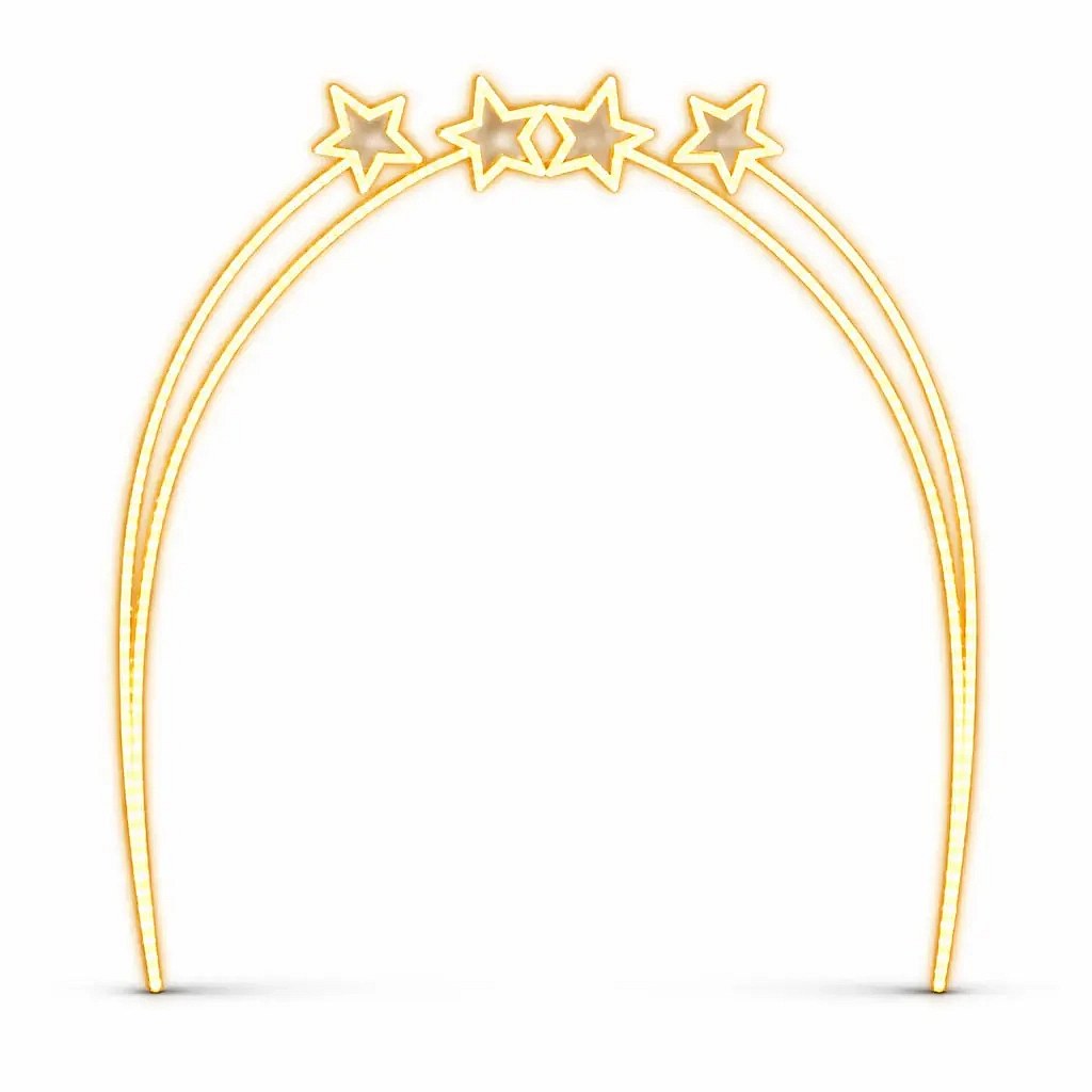 Easy Fix 2D Barrière lumineuse à LED 4 étoiles, sur pied, 200 × 220 cm, blanc chaud, aluminium