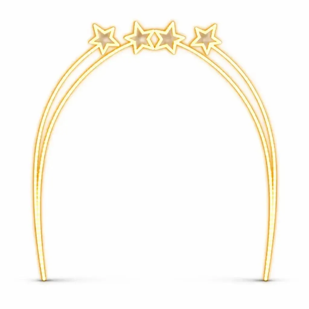 Easy Fix 2D Barrière lumineuse à LED 4 étoiles, sur pied, 200 × 220 cm, blanc chaud, aluminium