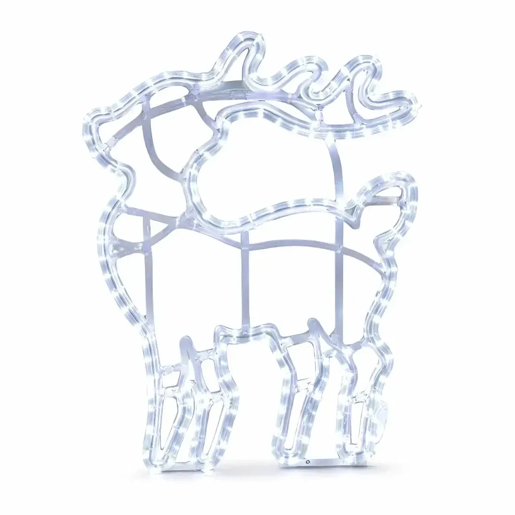 Easy Fix Renne lumineux 2D LED, suspendu, 47 × 64 × 2 cm, blanc glacé, impression 3D, DZX0093S1
