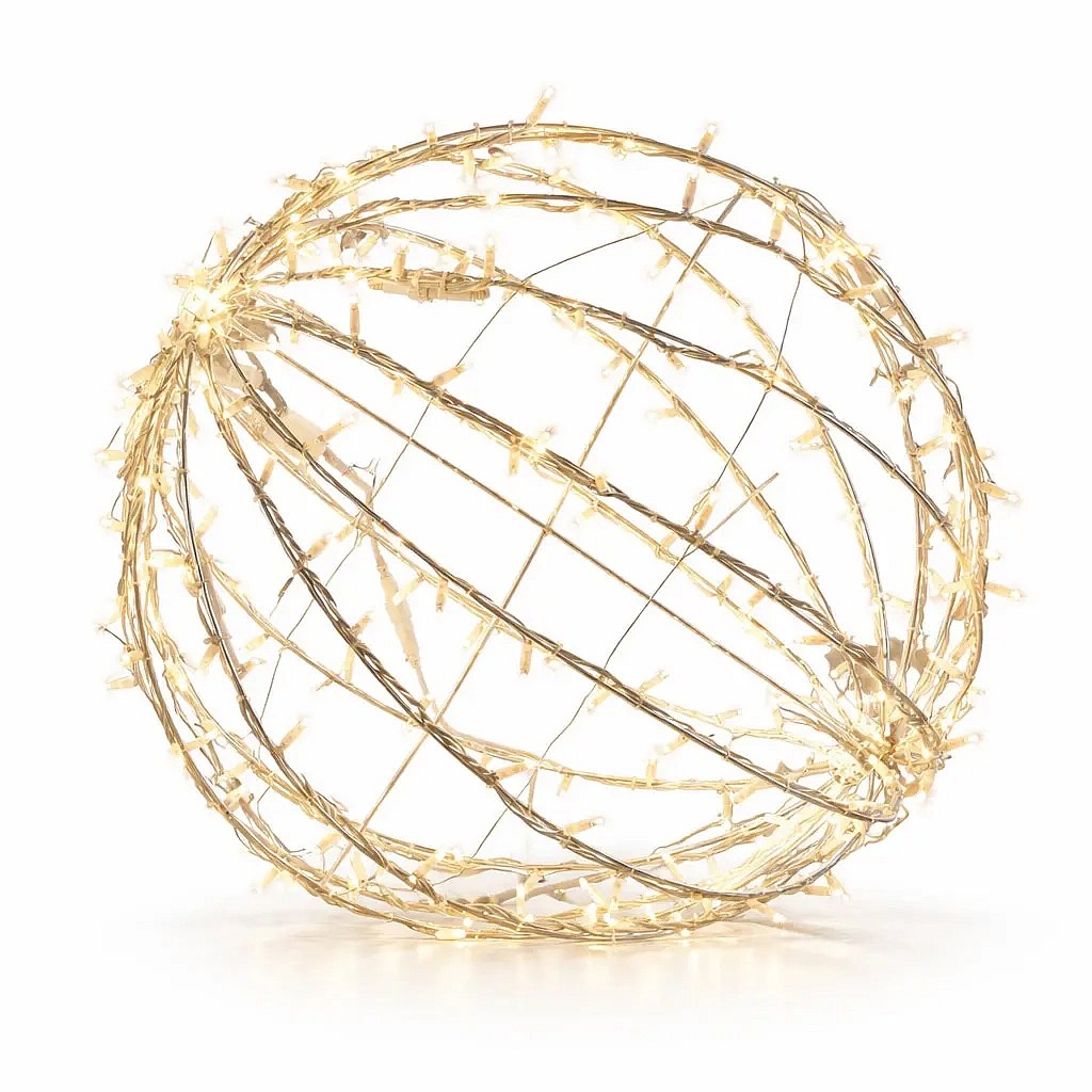 Boule lumineuse 3D LED pour l'extérieur 80 cm, blanc chaud, IP67, Easy Fix