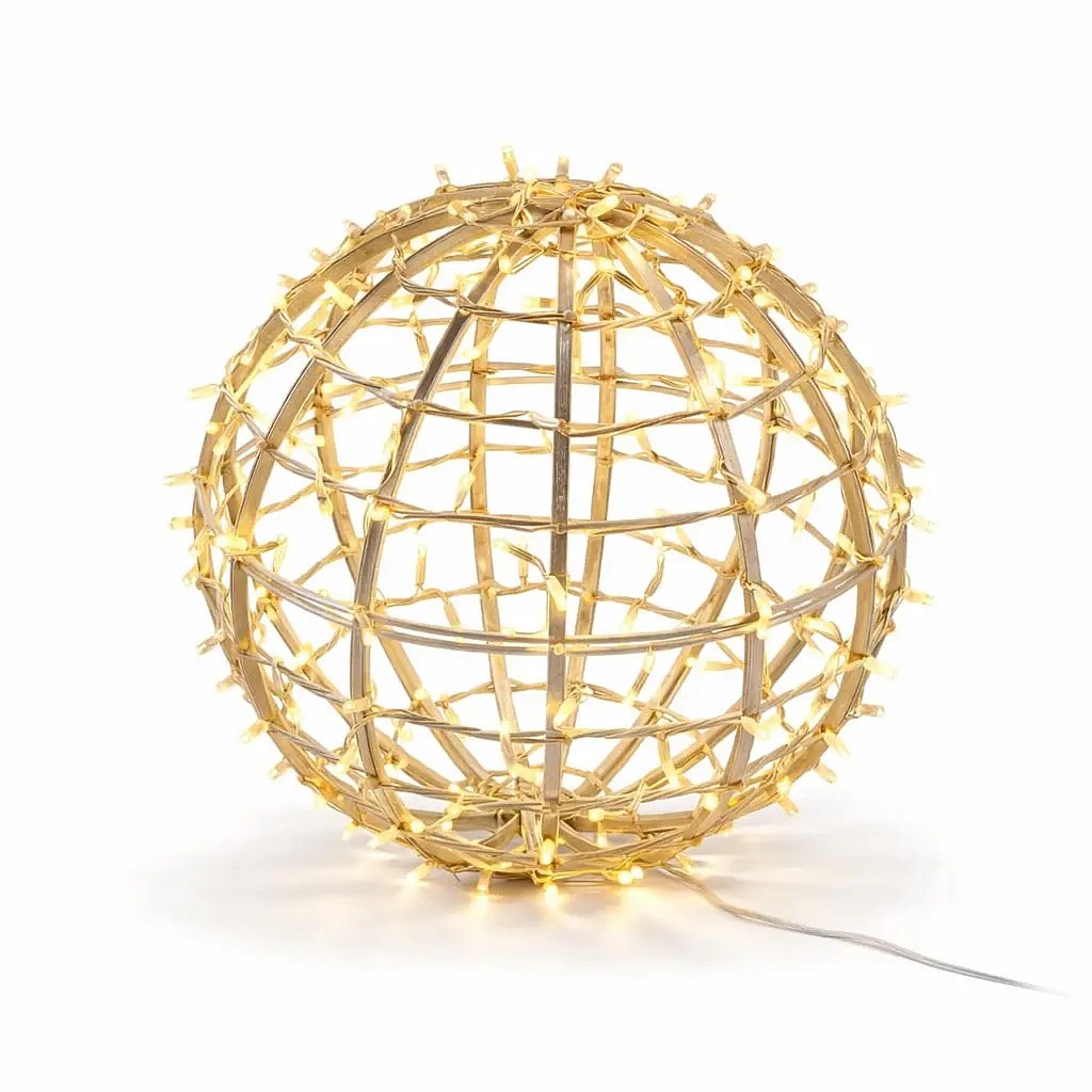 Eco Fix 3D boule lumineuse LED Ø 80 cm, blanc chaud 24 V, aluminium