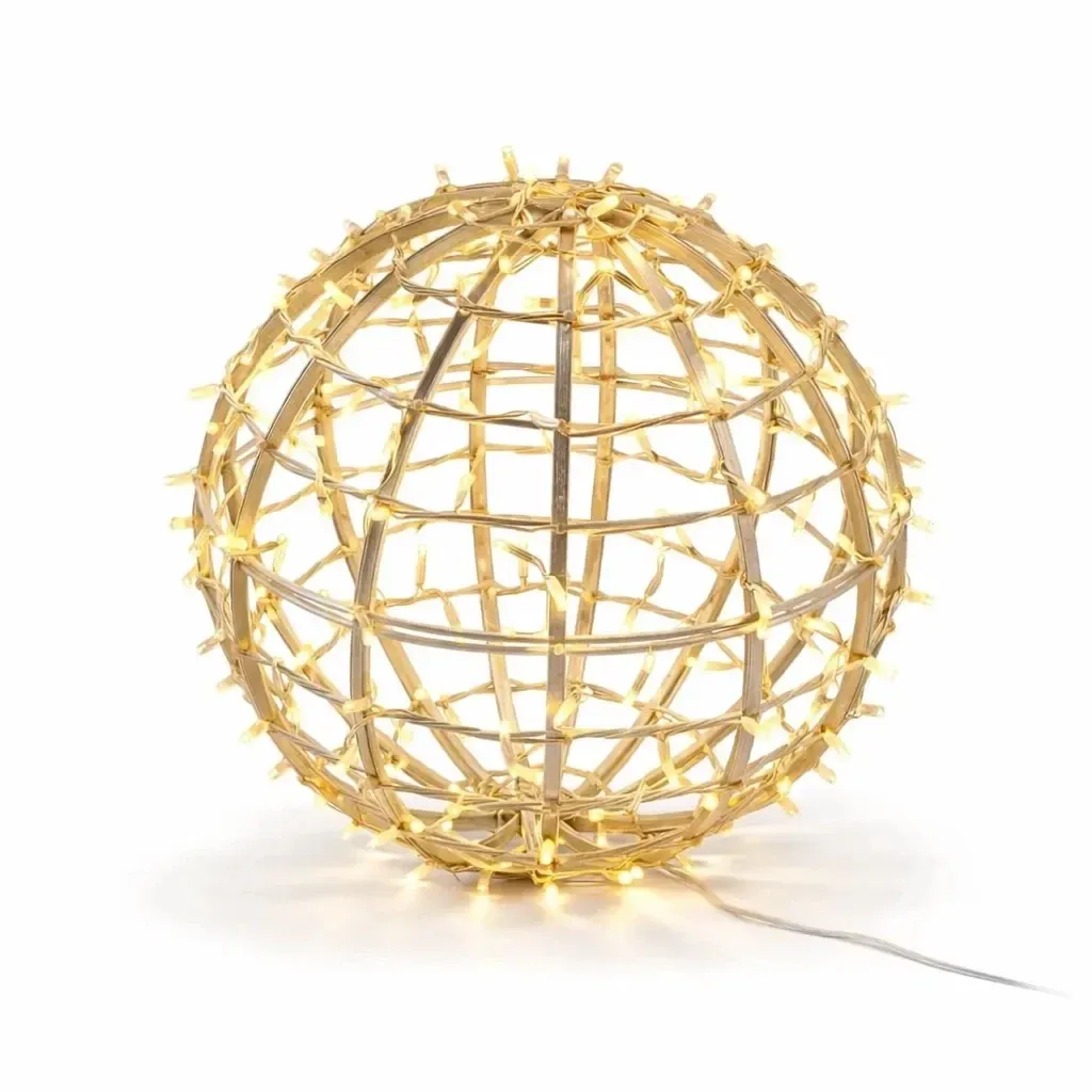 Eco Fix 3D boule lumineuse LED Ø 80 cm, blanc chaud 24 V, aluminium