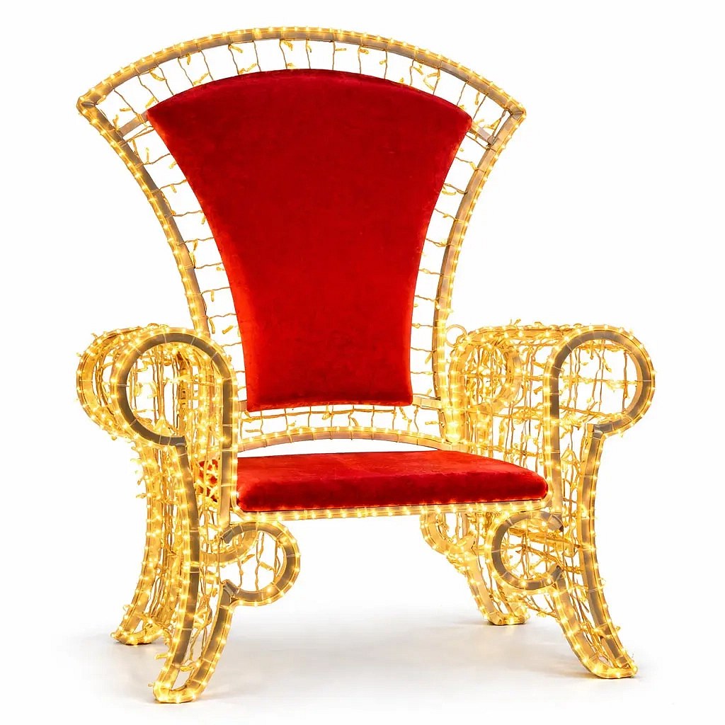 Chaise d'intérieur 3D LED, 850 LED blanc chaud, revêtement rouge, IP44, aluminium, Eco Fix