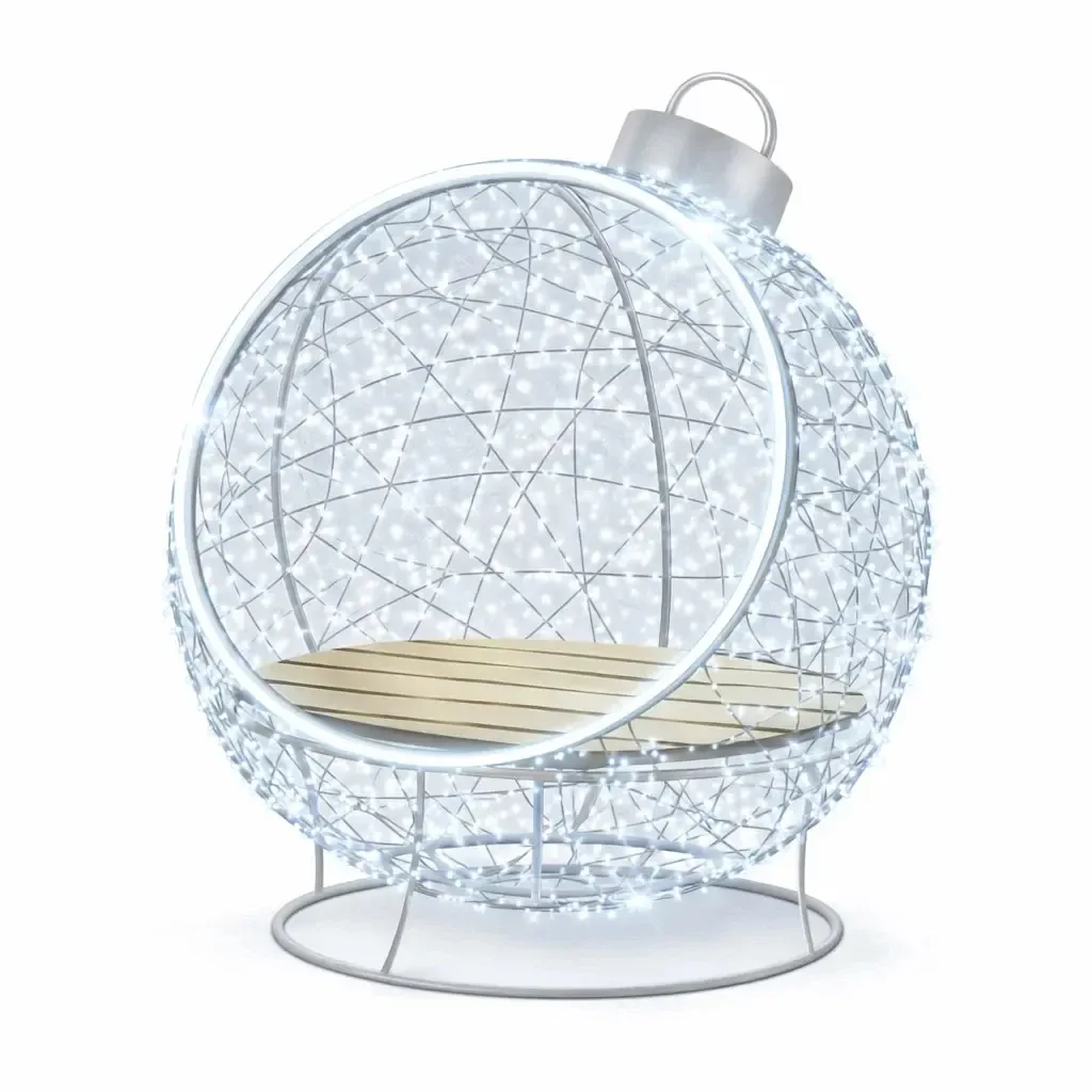 Ornement de chaise 3D LED 130 cm, blanc glacé, 36 V, 30,5 W, 33 kg, Eco Fix