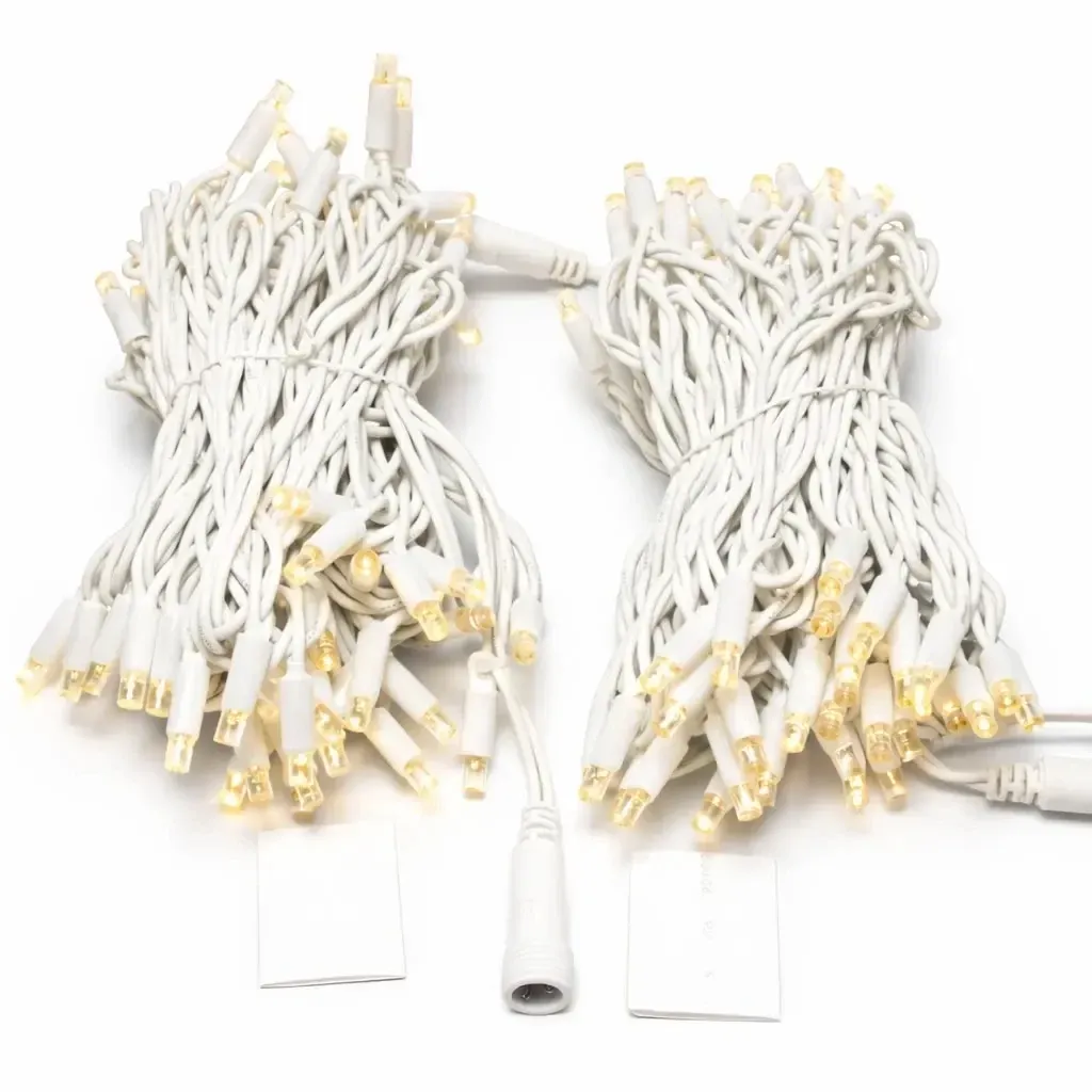 Guirlande lumineuse LED Easy Fix, 20 m, pour l'extérieur, blanc chaud, 120 LED, câble blanc, IP67