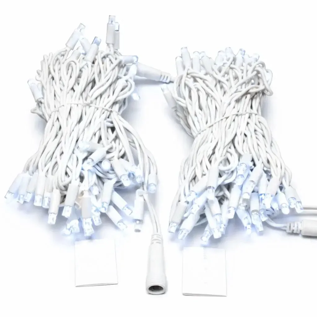 Guirlande lumineuse LED Easy Fix, 20 m, pour l'extérieur, blanc glacé, 120 LED, câble blanc, IP67