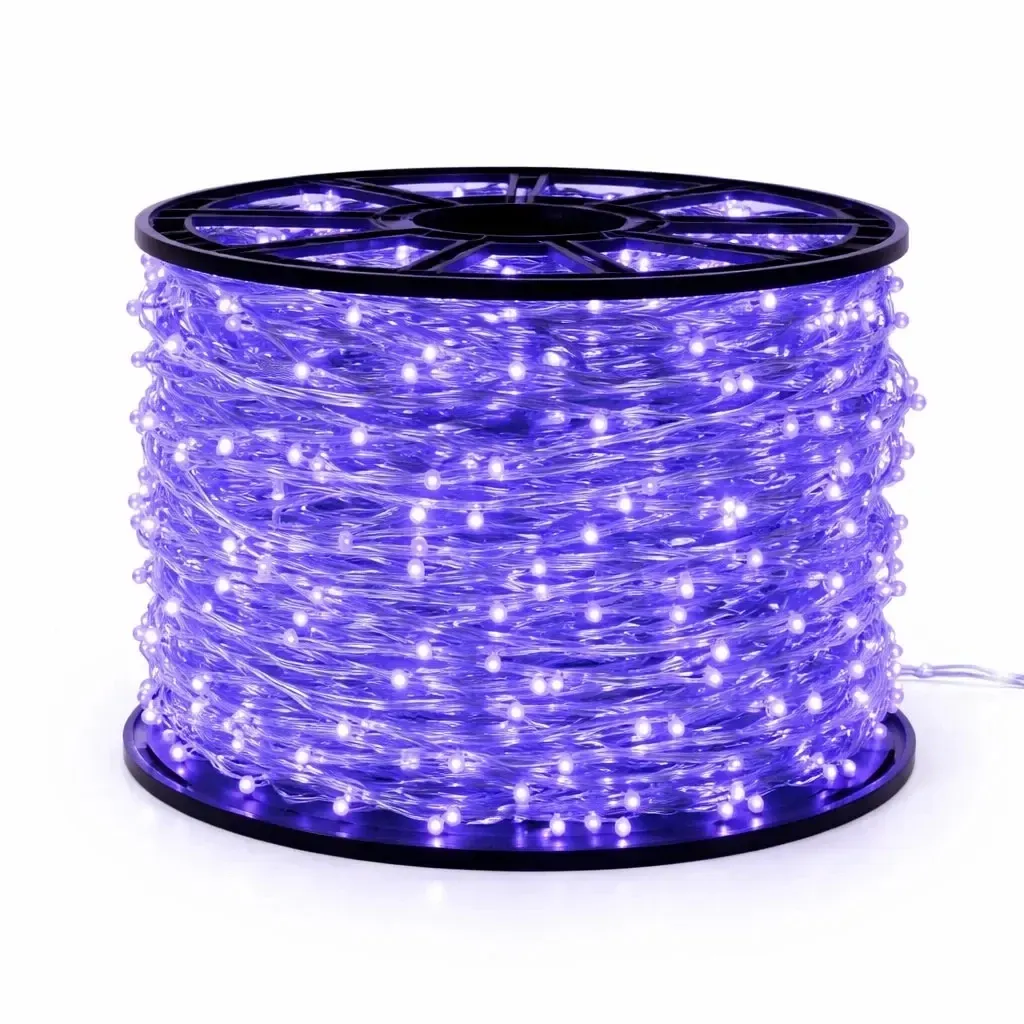 Guirlande lumineuse LED Easy Fix, 100 m, usage extérieur, bleue, 2 000 LED, câble blanc, IP44, bobine