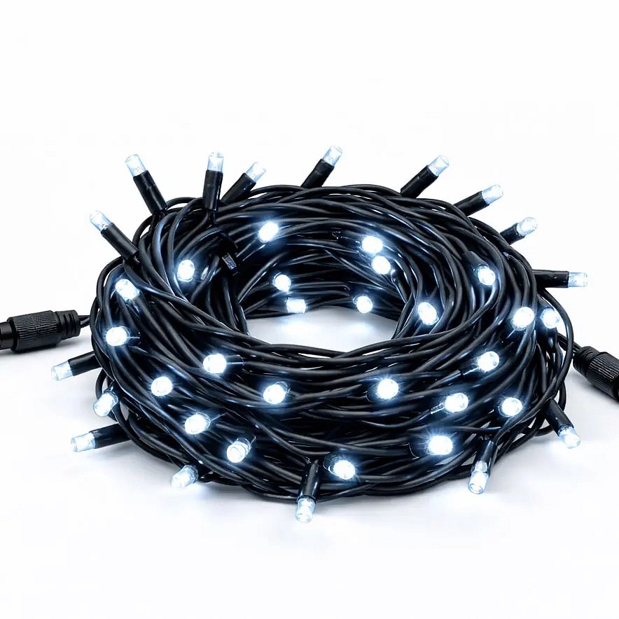 Guirlande lumineuse LED Easy Fix, contour, 5 m, extérieur, blanc glacé avec effet FLASH, 60 LED, câble noir, IP67