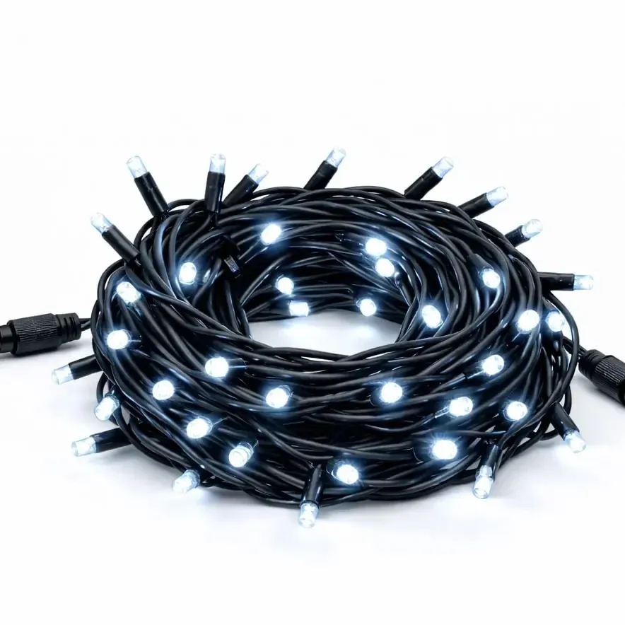 Guirlande lumineuse LED Easy Fix, contour, 5 m, extérieur, blanc glacé avec effet FLASH, 60 LED, câble noir, IP67
