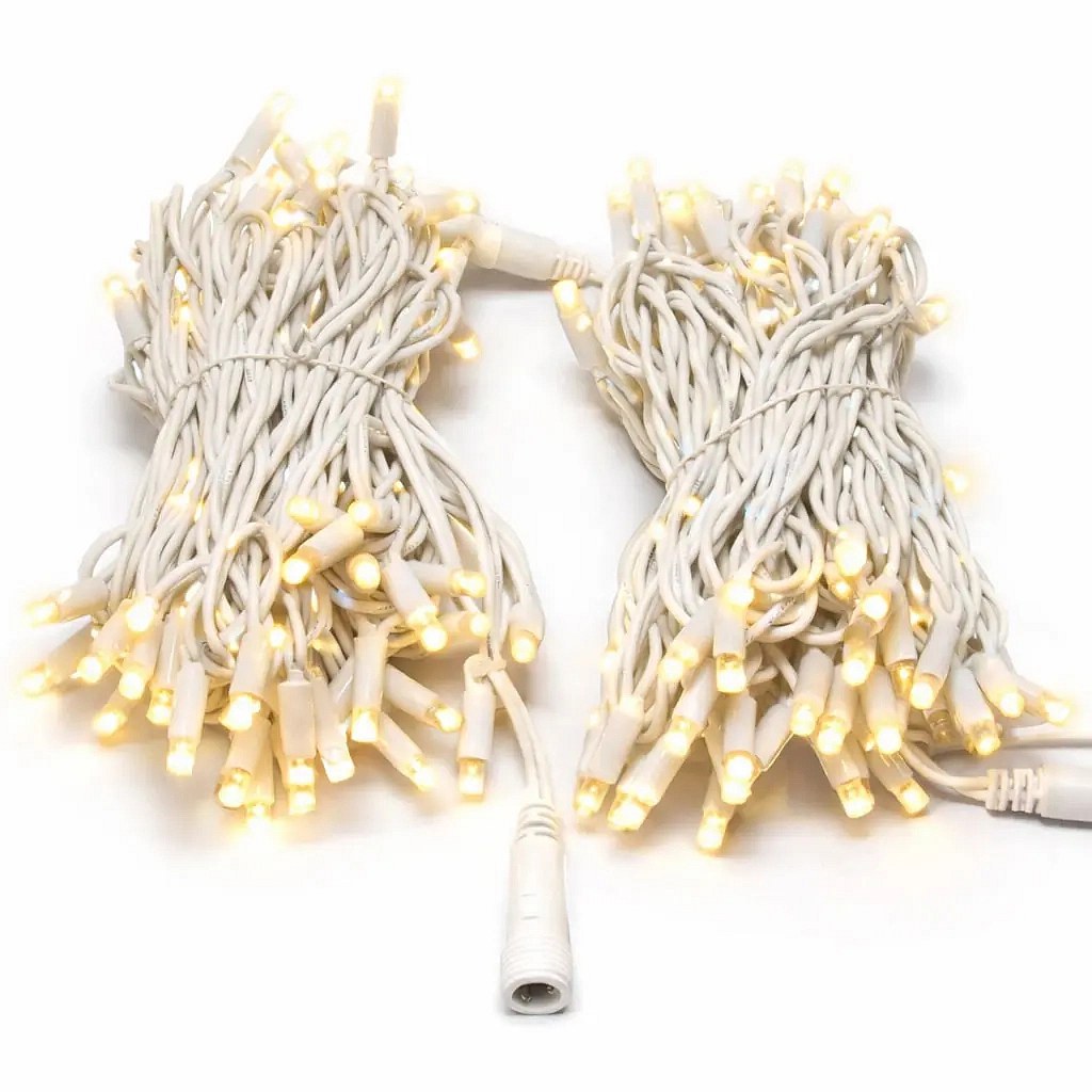 Chaîne lumineuse Easy Fix 20 m extérieur blanc chaud avec FLASH, 120 diodes, câble blanc IP67, 2×10 m
