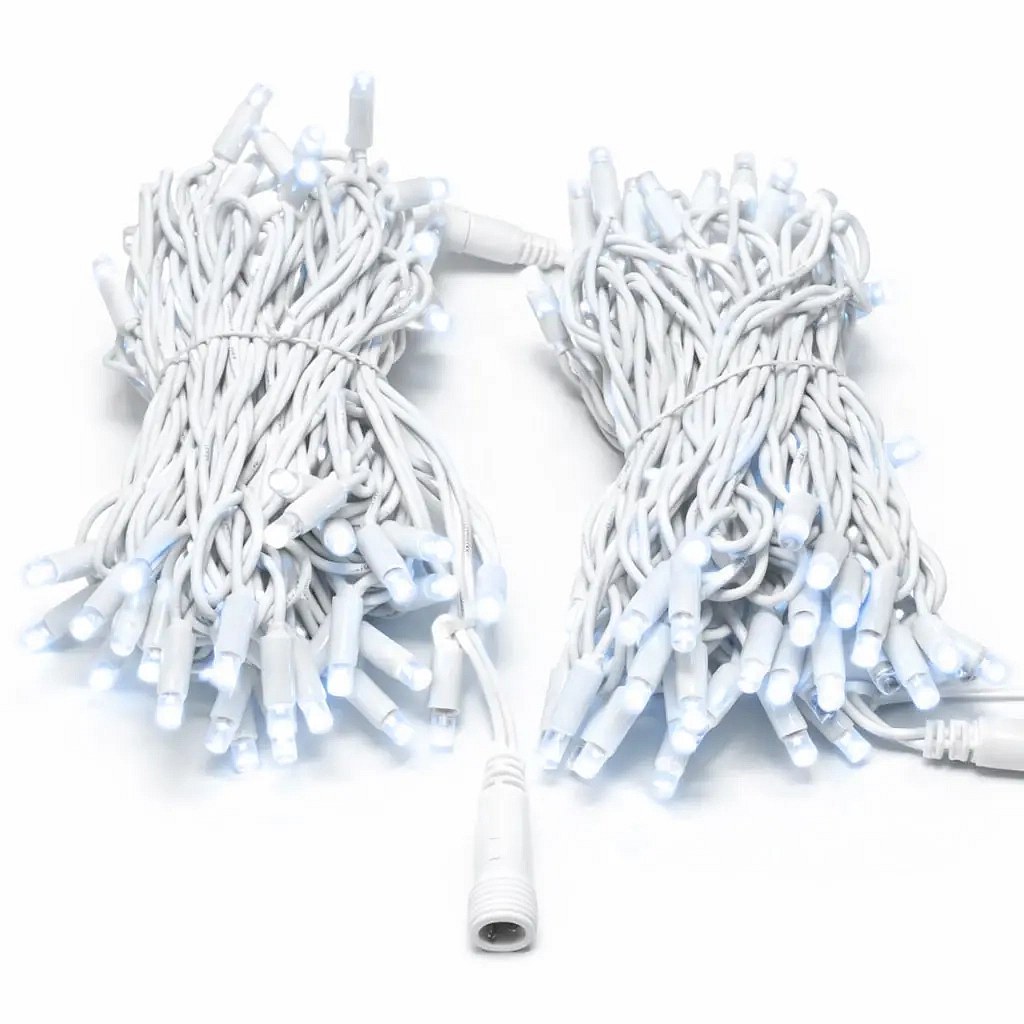 Chaîne lumineuse Easy Fix 20 m extérieur LED blanche avec FLASH, 120 diodes, câble blanc IP67