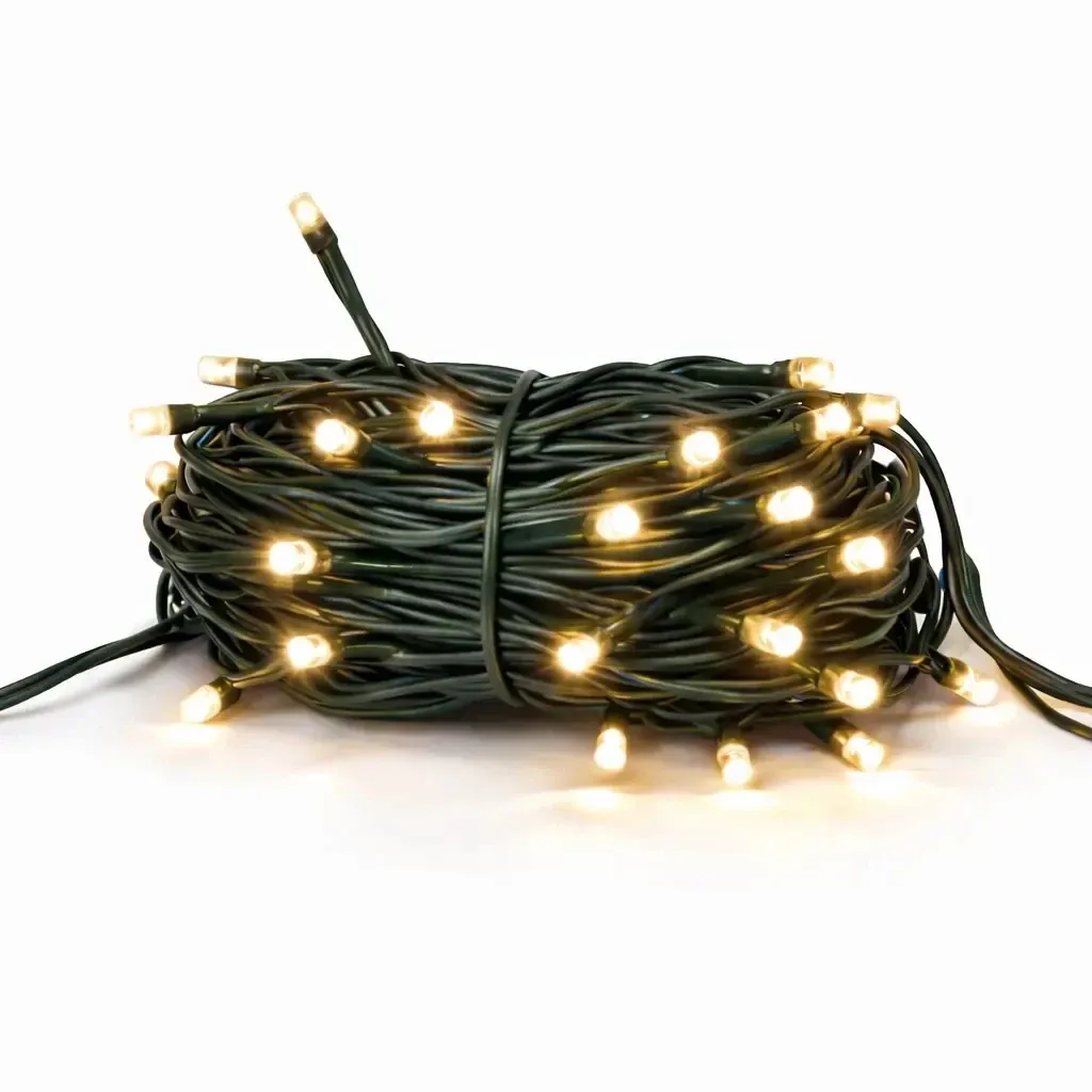 Guirlande lumineuse LED Hobby Line, d'extérieur, 4 m, blanc chaud, 32 LED, câble vert foncé, IP44, rallonge