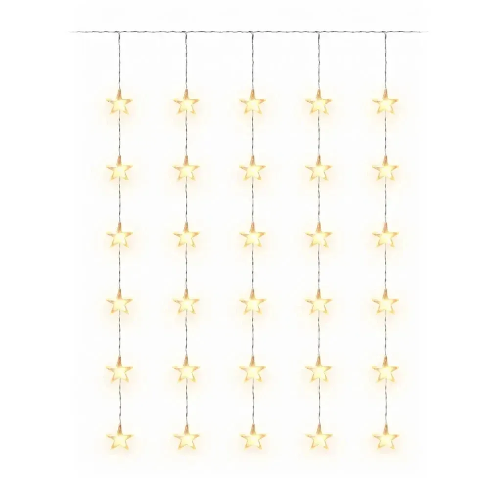 Étoiles de Noël lumineuses à LED pour fenêtre, 120 × 120 cm, blanc chaud, 30 diodes, câble transparent, IP20 pour usage intérieur, rallonge