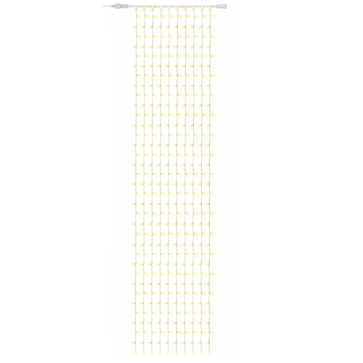 Guirlande lumineuse LED Easy Fix pour intérieur, 100 × 500 cm, blanc chaud, 500 LED, 10 rangées, câble transparent, IP20, rallonge