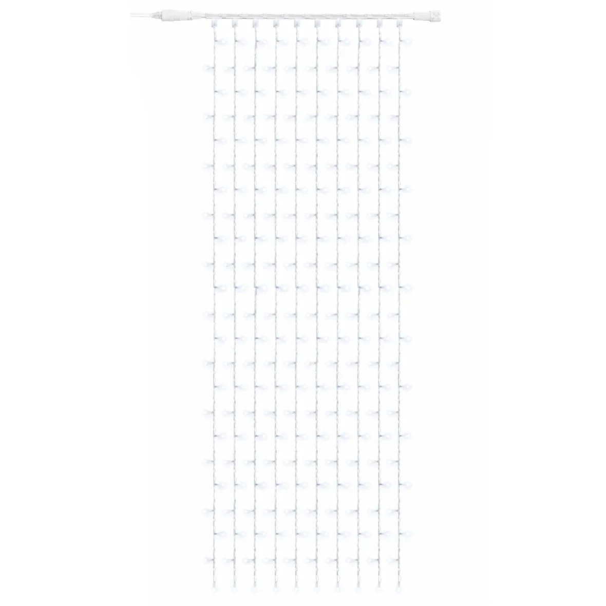 Guirlande lumineuse LED d'extérieur Easy Fix, 100 × 300 cm, blanc glacé avec effet FLASH, 300 LED, câble blanc, IP67, rallonge