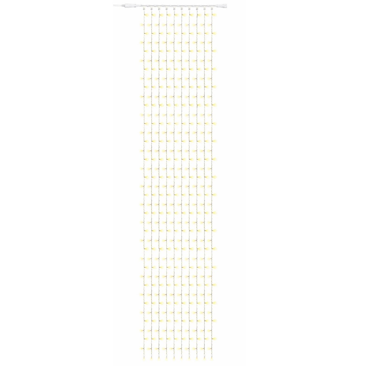Guirlande lumineuse LED d'extérieur Easy Fix, 100 × 500 cm, blanc chaud avec effets FLASH glacés, 500 LED, câble blanc IP67, rallonge