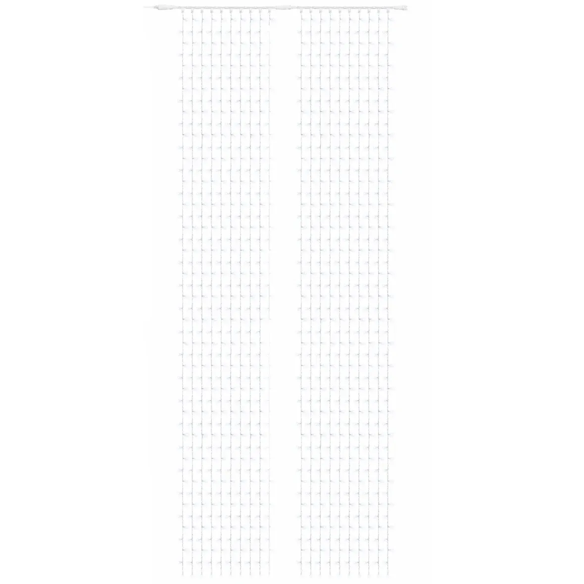 Rideau lumineux Easy Fix LED extérieur 200 × 1100 cm, blanc glacé avec FLASH, 2200 LED, câble blanc IP67, extension