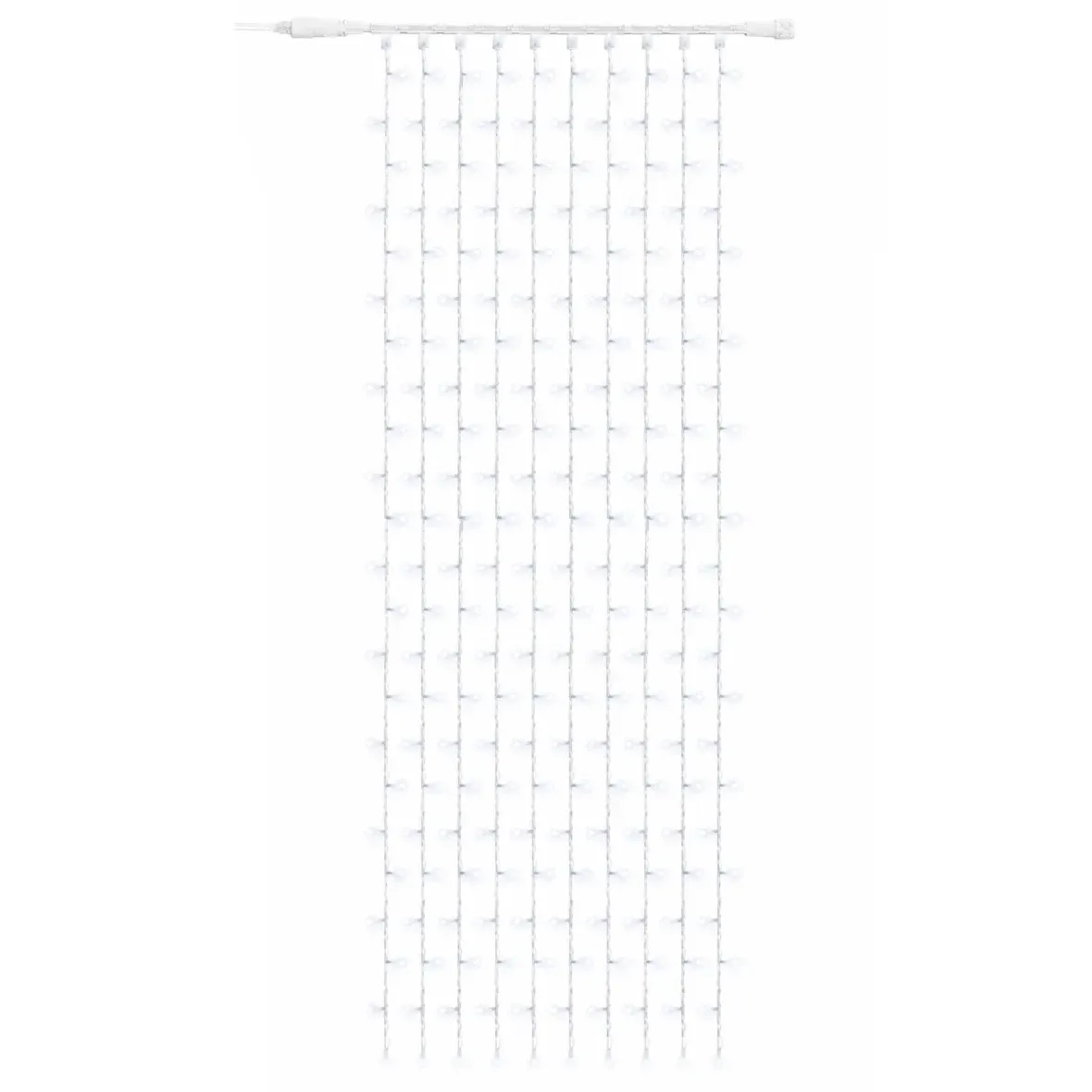 Guirlande lumineuse LED d'extérieur Easy Fix, 100 × 400 cm, blanc glacé avec effet Flash, 600 LED, câble blanc, IP67, rallonge