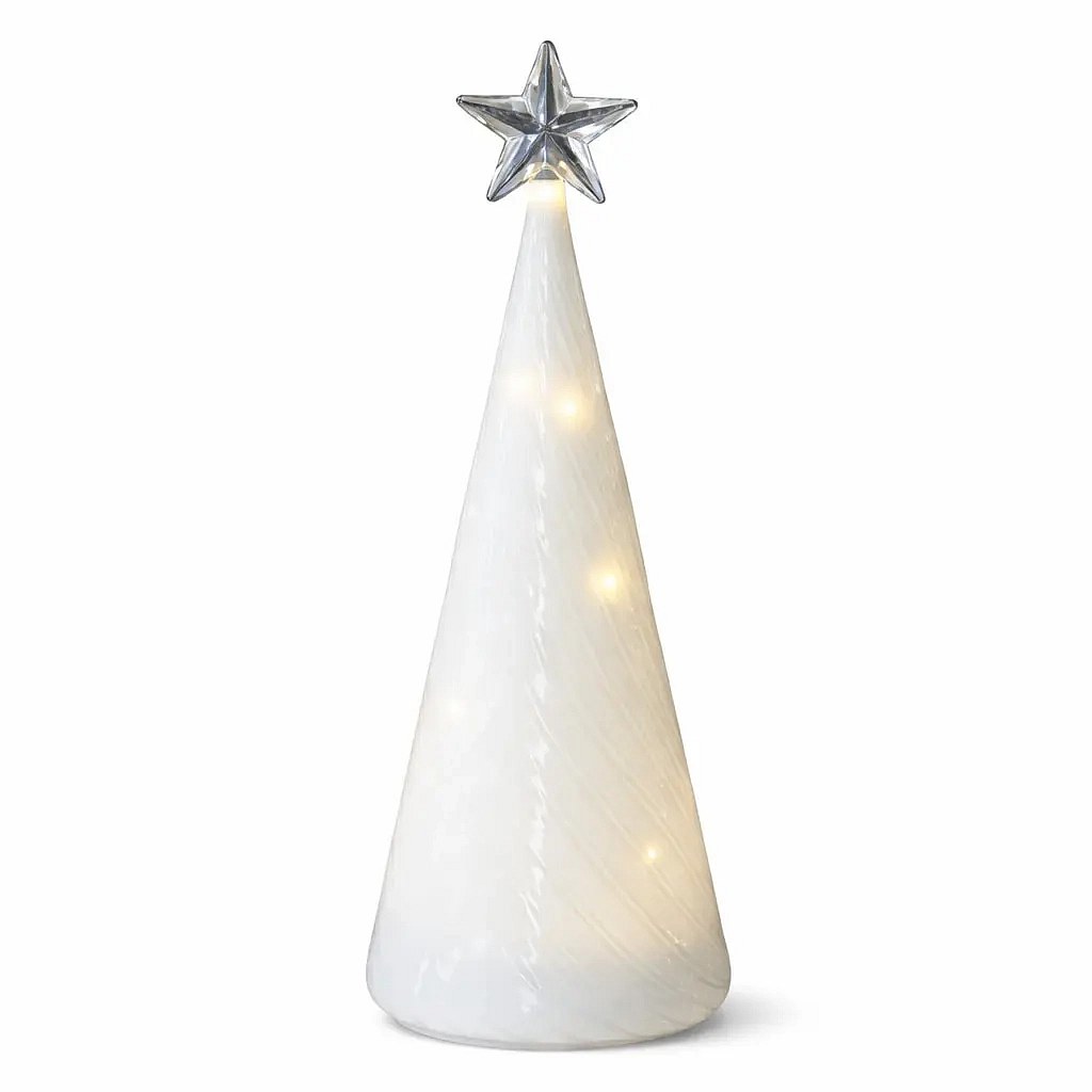 Arbre à LED, blanc, 22 cm, étoile claire
