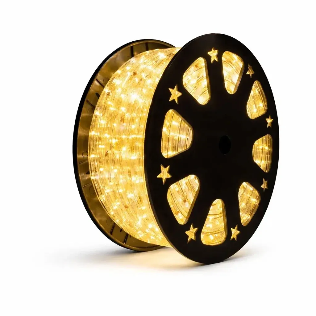 Guirlande lumineuse LED d'extérieur Easy Fix, 50 m, blanc chaud, 1 500 LED, transparente, IP44, bobine