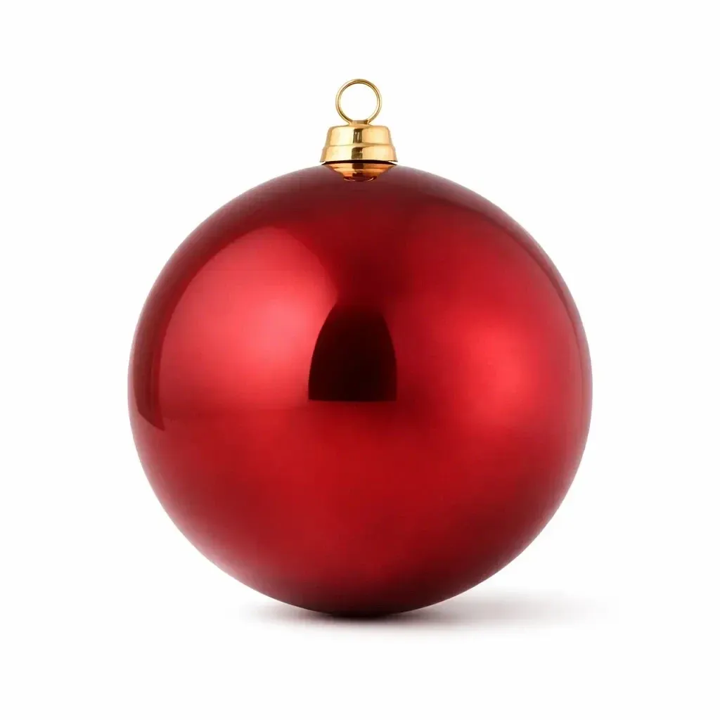 Grand ornement de Noël bordeaux brillant boule en plastique de 30 cm