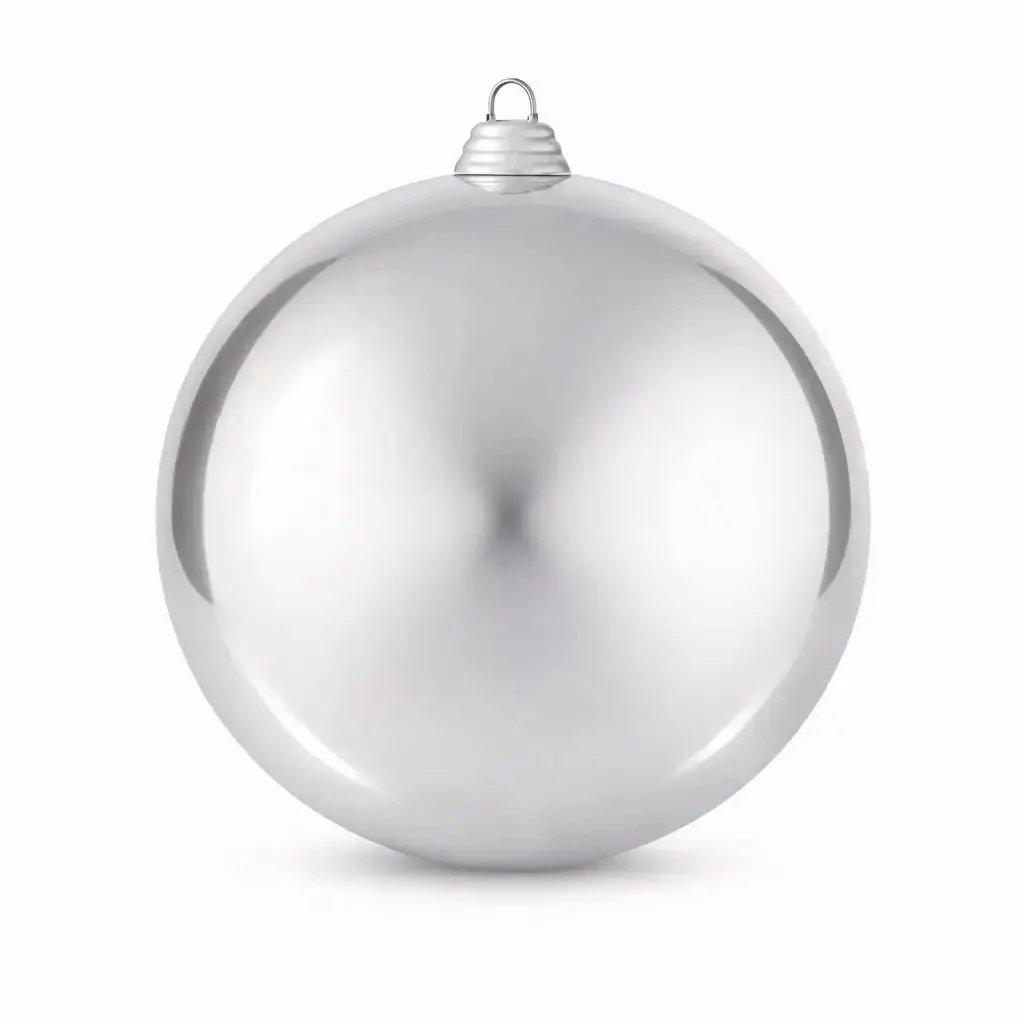 Production - Grande boule de Noël 30 cm, argentée, brillante, boule en plastique