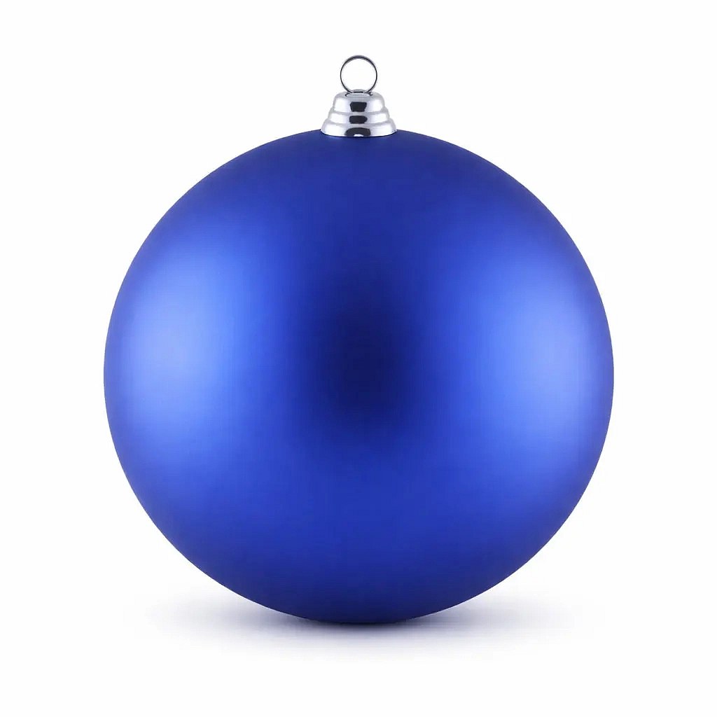 Grand ornement de Noël bleu mat 40 cm boule en plastique