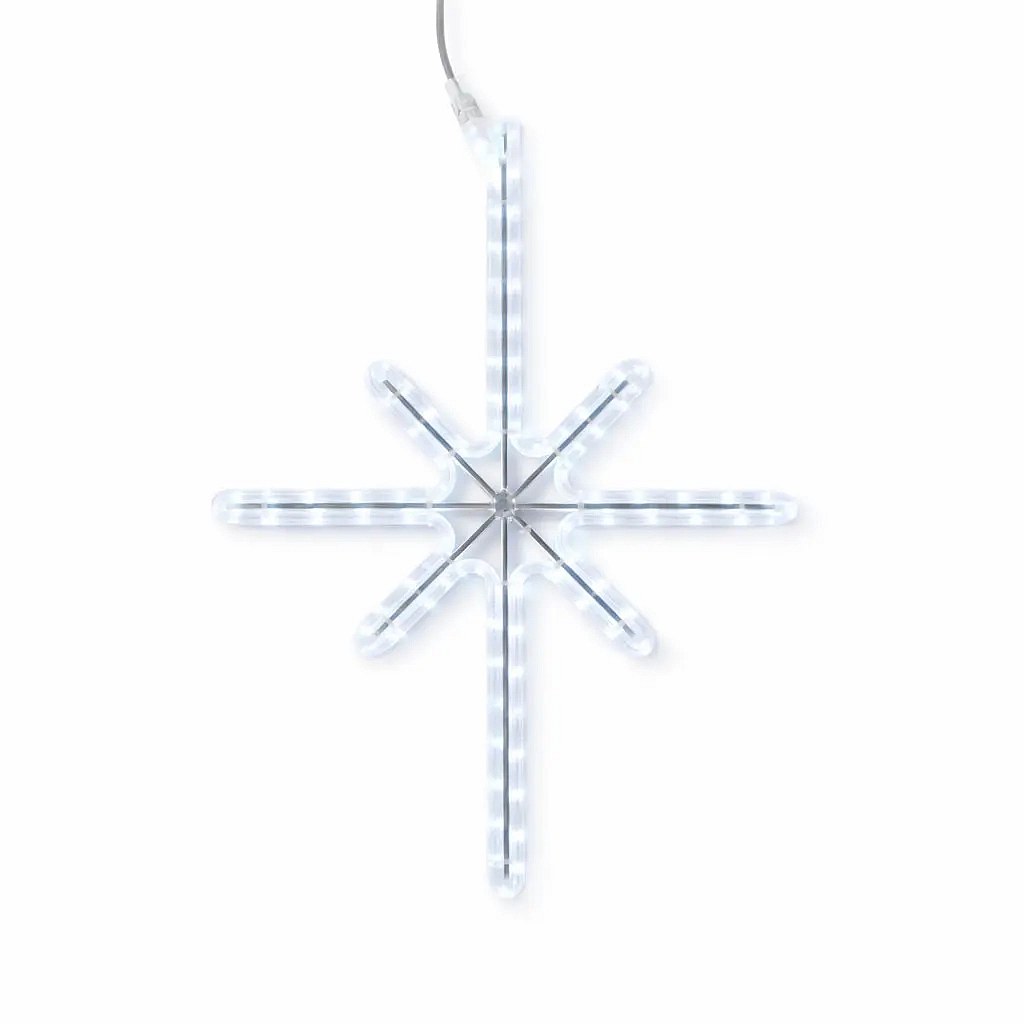 Easy Fix Guirlande lumineuse 2D LED Polaris I., 49 × 55 cm, blanc glacé, suspension, aluminium