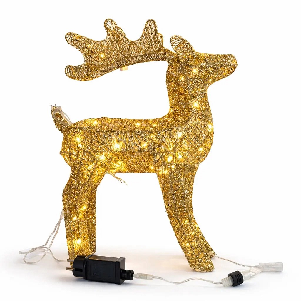 Lampe LED 3D cerf 40 cm, blanc chaud, IP44 extérieur