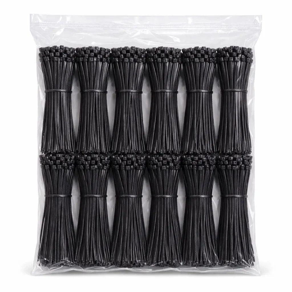 Sangles en plastique 4 mm × 15 cm noir, paquet de 1000