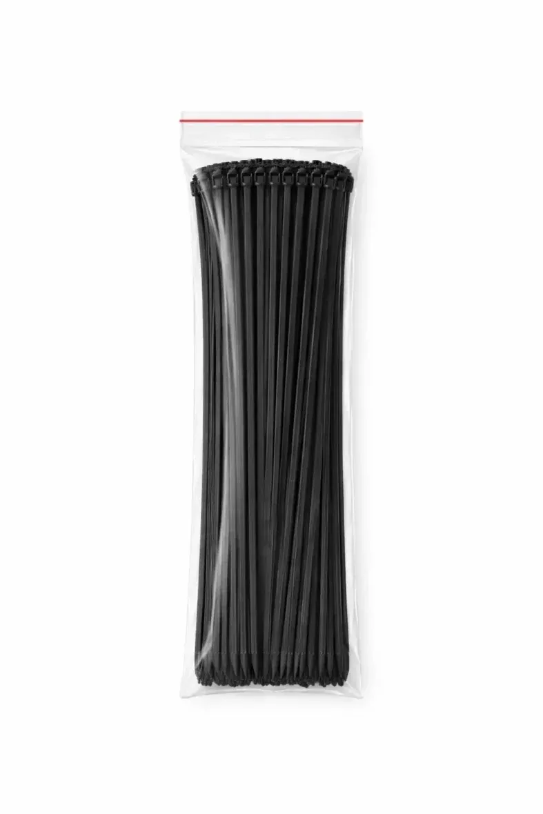 Sangles en plastique 4,8 mm × 36 cm noir, paquet de 100