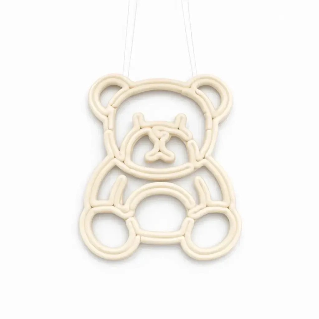 ECOprint décoration de Noël ourson 30 cm blanc, impression 3D, plastique, extérieur