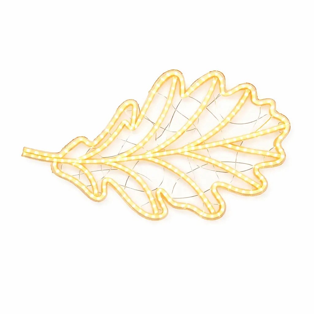 Eco Fix Feuille lumineuse 2D LED, 94 × 156 × 3,5 cm, blanc chaud, à suspendre, impression 3D