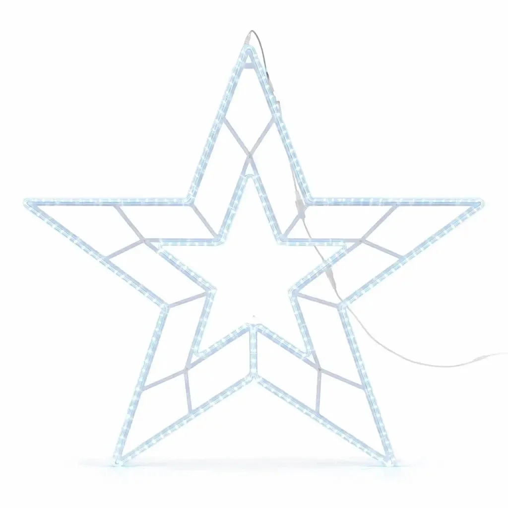 Easy Fix 2D LED star light VII., Ø 200 cm, blanc glacé, suspendu, aluminium